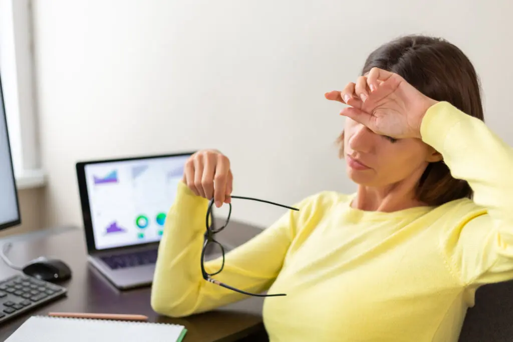 Headache from looking at screens